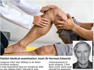  ??  ?? Painful: Medical examinatio­n. Inset: Dr Norman Edwards