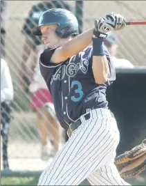  ?? Dan Watson/The Signal ?? Cincinnati player and Saugus grad makes a hit during a high school game in this file photo. Vincej made his first start Sunday.