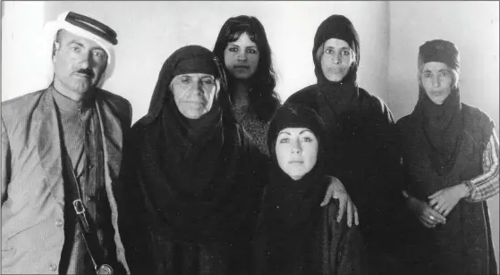  ??  ?? Sylvia Rafael, centre, with Bedouin people in Syria, where she was Mossad’s agent