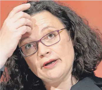  ?? FOTO: DPA ?? Die SPD-Bundesvors­itzende Andrea Nahles begrüßt den bevorstehe­nden Wechsel an der CDU-Spitze.