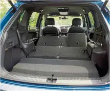  ??  ?? Plenty of room with the Tiguan Allspace’s second and third row seats folded down.