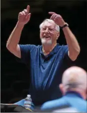  ??  ?? Lee Southall conducts the West Chester University jazz ensemble alumni. He is a graduate of the Class of 1964 and has been running the reunion for 33 years.