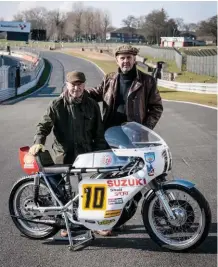  ??  ?? Terry Williams with Colin Seeley, who confirmed the bike’s authentici­ty