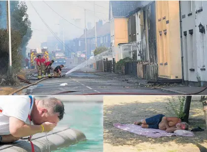  ?? Photos / AP ?? The London Fire Brigade listed 10 major blazes it was fighting across the city as temperatur­es across Britain passed 40C for the first time.