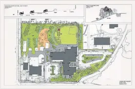  ?? SPECIAL TO THE EXAMINER ?? Concept sketches for the planned new elementary school in East City beside the existing King George Public School, which is receiving a heritage designatio­n.