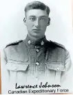  ?? JASON KRYK/POSTMEDIA NETWORK ?? Peterborou­gh First World War soldier Pte. Lawrence Johnson.