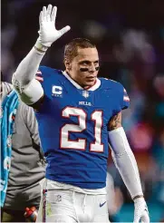  ?? Perry Knotts/getty Images ?? The Bills are releasing five players, including safety Jordan Poyer, who signed with the team in 2017.