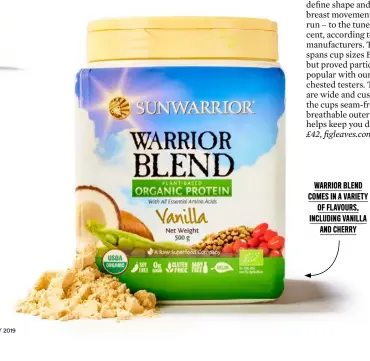  ??  ?? WARRIOR BLEND COMES IN A VARIETY OF FLAVOURS, INCLUDING VANILLA AND CHERRY