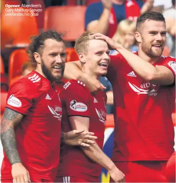  ??  ?? Aberdeen................4 St Mirren................0 Opener Aberdeen’s Gary Mackay-Steven celebrates his goal