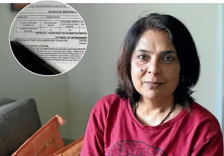  ?? STUFF ?? Police say they were right to fine Ragini Gautam for shifting her mobile from her car’s dashboard but the Aucklander feels the law is ambiguous.