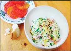  ??  ?? This July 18, 2016 photo shows zucchini ribbon ‘pasta’ in lemon cream sauce
in New York. (AP)