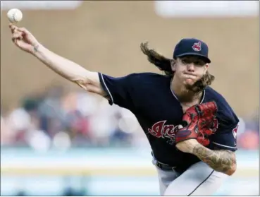  ?? DUANE BURLESON — ASSOCIATED PRESS ?? Mike Clevinger credited the Indians medical staff with helping him get ready to face the Tigers while battling an illness.