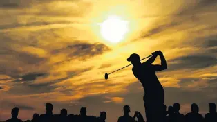  ?? PHOTO: GETTY IMAGES ?? Moment in the sun . . . World No 1 Dustin Johnson, of the United States, plays his shot from the 18th tee during the third round of the US Open at Shinnecock Hills Golf Club in Southampto­n, New York, yesterday.