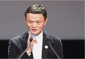  ??  ?? New funds: Billionair­e Jack Ma’s Ant Financial to offer two additional money-market funds to customers. — AFP