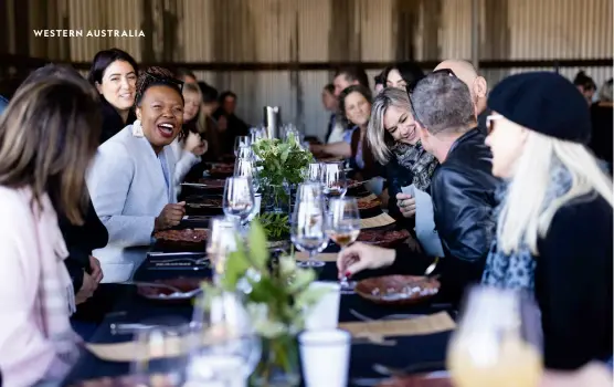  ??  ?? Above: Fervor’s long-table lunch in the farm shed at Black Solitaire Truffles