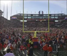  ?? Brynn Anderson/Associated Press ?? In a strange season (for them), Clemson fans saw a home win over Wake Forest as reason to celebrate on the field.