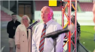  ??  ?? Dai Jones in full voice at Parc y Scarlets.