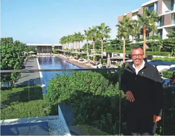  ?? Arshad Ali/Gulf News ?? Oussama Kabbani at Al Zorah in Ajman, where Phase 1 — making up 15 per cent of the 5.4 million square metre developmen­t — is nearly finished. The developer is finalising details for the soon-to-launch Phase 2, which will have hotels and a beach club.