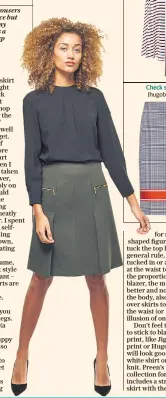  ??  ?? A-line skirt, £180 (cefinn.com) Check skirt, £159 (hugoboss.com)