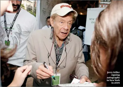  ?? PHOTOS: GETTY IMAGES, FACEBOOK ?? Jerry Stiller signing autographs in New York in 2009