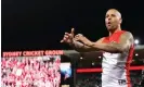  ?? ?? Lance Franklin has another shot at a first premiershi­p with the Sydney Swans in Saturday’s grand final against Geelong. Photograph: Cameron Spencer/Getty Images