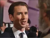  ?? KERSTIN JOENSSON, THE ASSOCIATED PRESS ?? Foreign Minister Sebastian Kurz, the 31-year-old head of the People’s Party, could be Austria’s next chancellor.