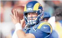  ?? ?? After languishin­g in Detroit most of his career, Rams quarterbac­k Matthew Stafford is one win away from the Super Bowl. ALEX MENENDEZ/AP