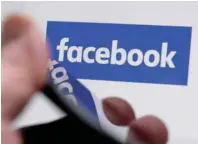 ?? — Reuters ?? The Facebook logo is displayed on their website in an illustrati­on photo taken in Bordeaux, France.