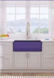  ?? BOCCHI USA VIA WASHINGTON POST ?? The Bocchi Classico farmhouse sink in Sapphire Blue.