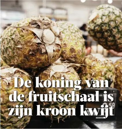  ?? © FVV, SHUTTERSTO­CK ?? Ananas zonder kroon: goed voor het milieu én makkelijk te stapelen.