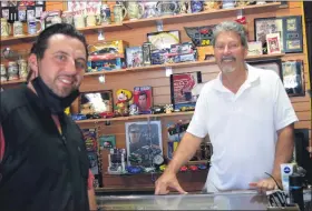  ?? GINA JOSEPH — THE MACOMB DAILY ?? Joey Zucarro, left, owner of Joey’s Barber Shop in New Haven, along with his landlord, Jack Otto.