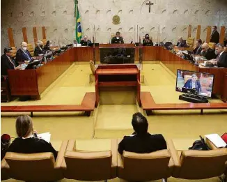  ?? Nelson Jr. - 10.mar.22/Divulgação STF ?? Sessão plenária do Supremo Tribunal Federal, em Brasília