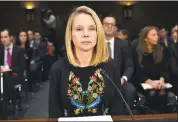  ?? SUSANWALSH — THE ASSOCIATED PRESS ?? Former Yahoo CEO Marissa Mayer is part of a long line of company executives and former executives who have made their way to Capitol Hill in recent years to explain how their company fell victim to a cyberattac­k.