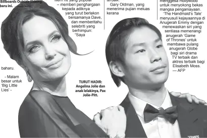  ?? — Gambar Reuters ?? TURUT HADIR: Angelina Jolie dan anak lelakinya, Pax Jolie-Pitt.