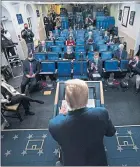  ??  ?? Donald Trump’s extraordin­ary press call at the White House briefing room on Thursday
