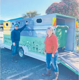  ?? Photo / Western Bay of Plenty District Council ?? Rural Western Bay of Plenty residents check out one of the mobile recycling trailers that have been rolled out in the area.