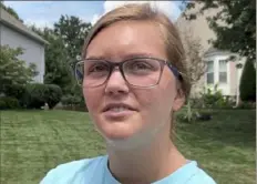  ?? Darrell Sapp/ Post- Gazette ?? Seventeen- year- old Kayli Plavetzky talks Wednesday about her neighbor, Don Babbit. She said Mr. Babbit was acting strangely on Tuesday.