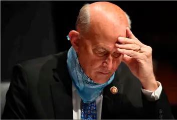  ?? Mat McClain/The Washington Post via AP ?? Rep. Louie Gohmert, R-Texas, studies notes during a House Judiciary Committee hearing on the oversight of the Department of Justice on Capitol Hill, on Tuesday in Washington.