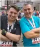  ??  ?? Lance (right) with son Daniel at their first joint event, the Wigan 10K.