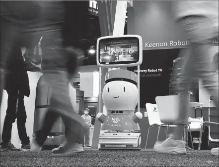  ?? AP ?? The booth of Keenon Robotics is seen during the CES 2022 on Thursday in Las Vegas.