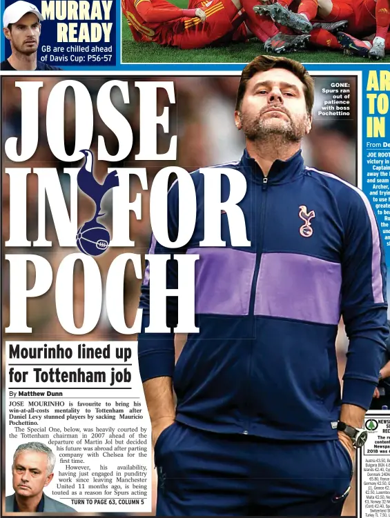  ??  ?? GONE: Spurs ran out of patience with boss Pochettino