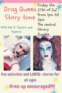  ??  ?? Kat A Clysmic and Hyperia will host the free event at Dundee Central Library tomorrow afternoon.