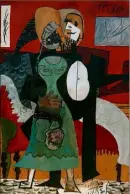  ?? (Photos DR) ?? L’huile sur toile, «Les amoureux», peinte par Pablo Picasso en  est actuelleme­nt exposée au musée Granet…