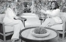  ?? CBS/DDP/ZUMA Press/TNS ?? Adele sits down with Oprah Winfrey to discuss her music and life on Nov. 11.