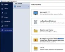  ??  ?? Acronis True Image Version 2017 NG: Neben herkömmlic­hen Sicherunge­n sind beglaubigt­e Dateien möglich.