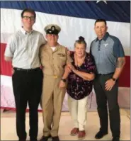  ?? SUBMITTED PHOTO ?? Newly appointed Navy Chief Petty Officer Melissa Burke, second from left, with son, Alexander Sthneider, left, her mother, Lisa Urbin, mother, and Terry Fisher, Burke’s husband.