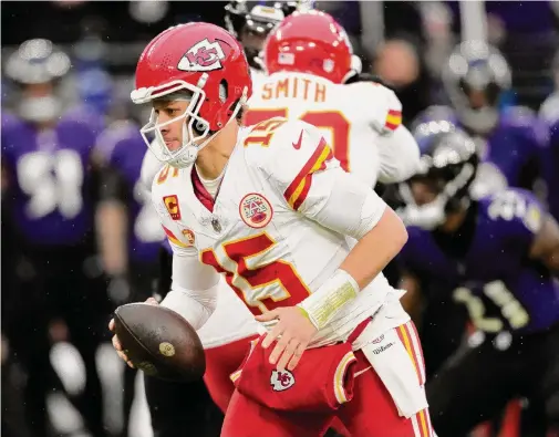  ?? Nick Wass/associated Press ?? In his sixth season as Chiefs starter, Patrick Mahomes is seeking his third Super Bowl title and has never failed to at least reach the AFC title game.