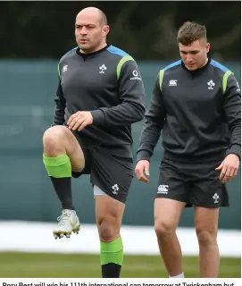  ?? SPORTSFILE ?? Rory Best will win his 111th internatio­nal cap tomorrow at Twickenham but it’s the Grand Slam the Irish captain is more interested in