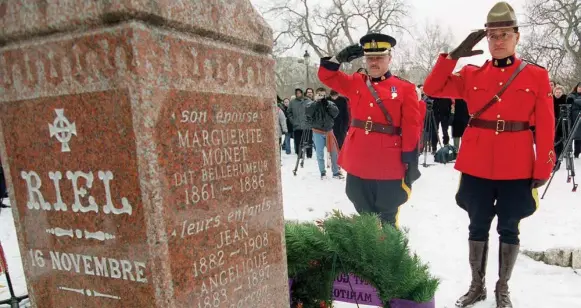  ?? JOE BRYKSA/THE CANADIAN PRESS FILE PHOTO ?? Métis leader Louis Riel was executed by the Canadian government in 1885 after leading the Northwest Rebellion. His crucifix, knife and book of poetry were initially donated to the RCMP.