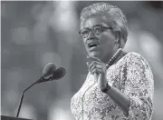  ?? ASSOCIATED PRESS FILE PHOTO ?? Former head of the Democratic National Committee Donna Brazile speaks during the second day of the Democratic National Convention in Philadelph­ia in 2016.